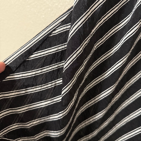Vince Camuto Striped Wrap Dress Sz 14 Black White - Picture 8 of 11